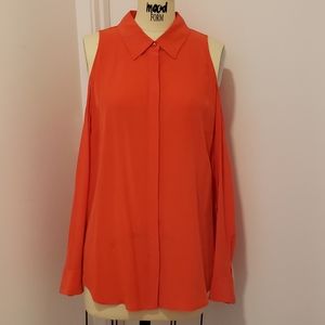EQUIPMENT 100% Silk Cold Shoulder Shirt